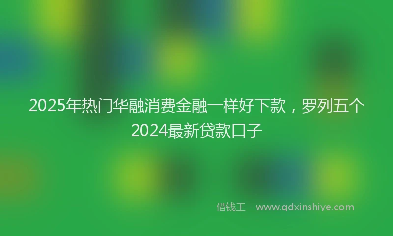 2025年热门华融消费金融一样好下款，罗列五个2024最新贷款口子