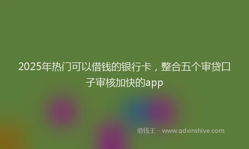 2025年热门可以借钱的银行卡，整合五个审贷口子审核加快的app