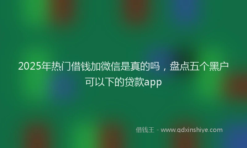 2025年热门借钱加微信是真的吗，盘点五个黑户可以下的贷款app