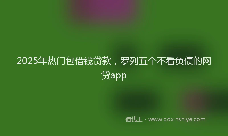 2025年热门包借钱贷款，罗列五个不看负债的网贷app