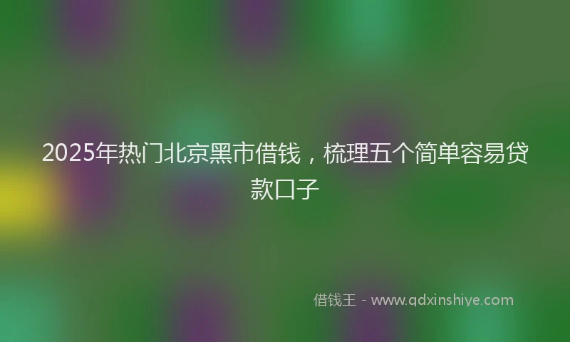 2025年热门北京黑市借钱，梳理五个简单容易贷款口子