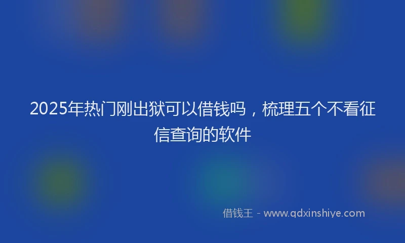 2025年热门刚出狱可以借钱吗，梳理五个不看征信查询的软件