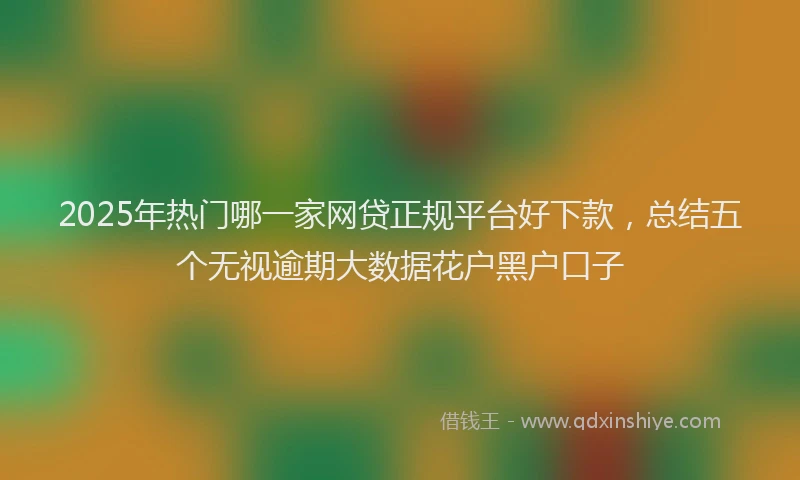2025年热门哪一家网贷正规平台好下款，总结五个无视逾期大数据花户黑户口子