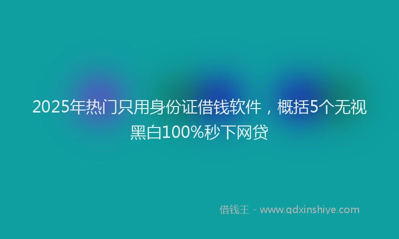 2025年热门只用身份证借钱软件，概括5个无视黑白100%秒下网贷