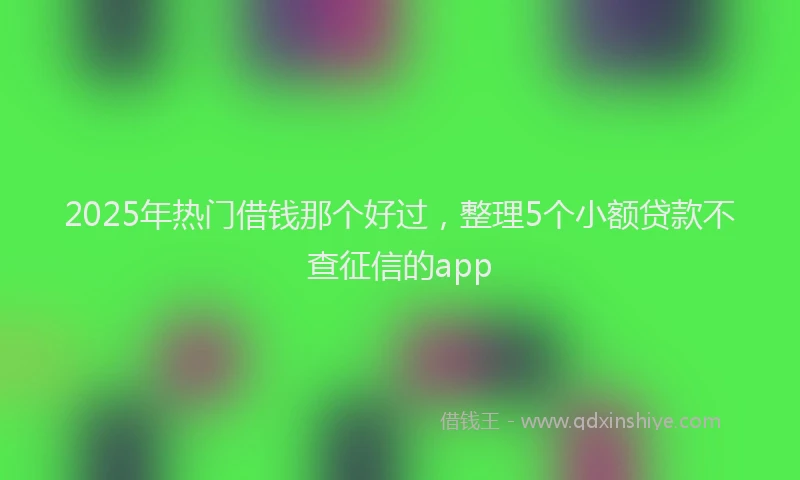 2025年热门借钱那个好过，整理5个小额贷款不查征信的app