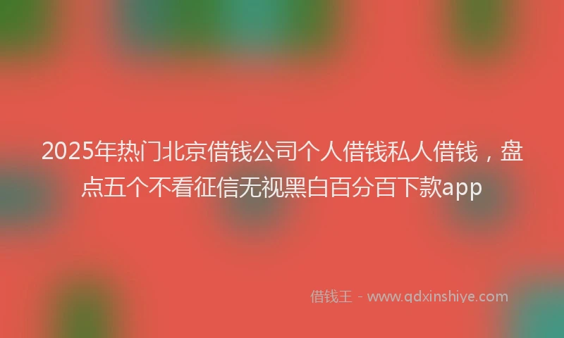 2025年热门北京借钱公司个人借钱私人借钱，盘点五个不看征信无视黑白百分百下款app