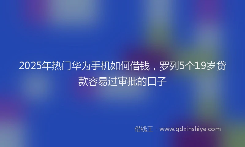 2025年热门华为手机如何借钱，罗列5个19岁贷款容易过审批的口子