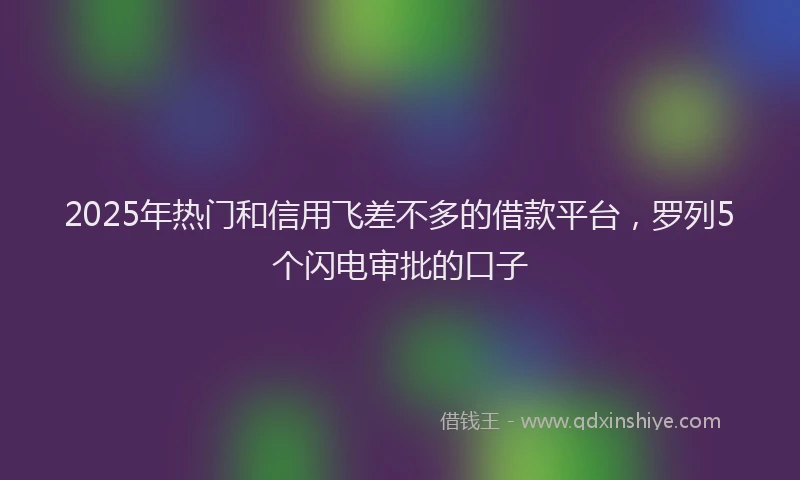 2025年热门和信用飞差不多的借款平台，罗列5个闪电审批的口子