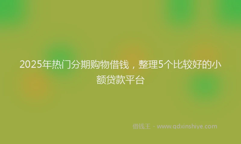 2025年热门分期购物借钱，整理5个比较好的小额贷款平台