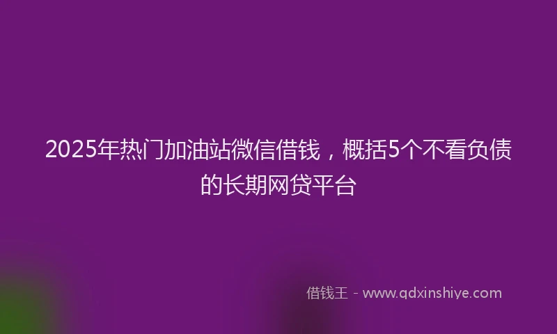 2025年热门加油站微信借钱，概括5个不看负债的长期网贷平台