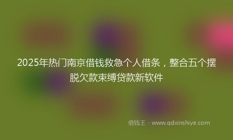 2025年热门南京借钱救急个人借条，整合五个摆脱欠款束缚贷款新软件