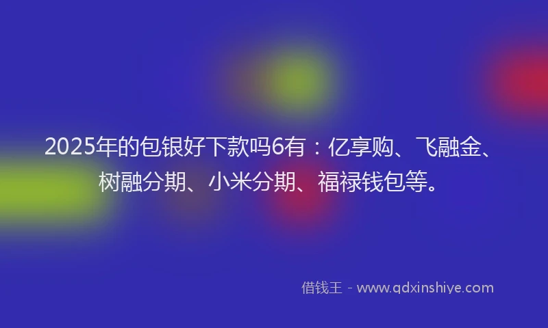 2025年的包银好下款吗6有：亿享购、飞融金、树融分期、小米分期、福禄钱包等。