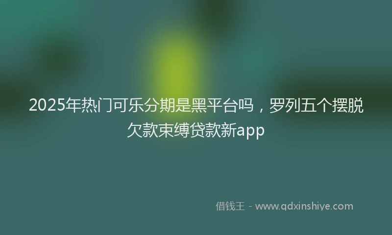 2025年热门可乐分期是黑平台吗，罗列五个摆脱欠款束缚贷款新app