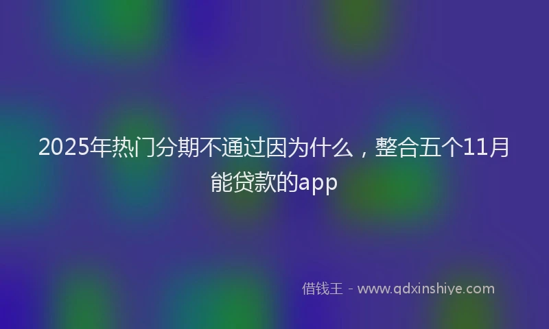 2025年热门分期不通过因为什么，整合五个11月能贷款的app