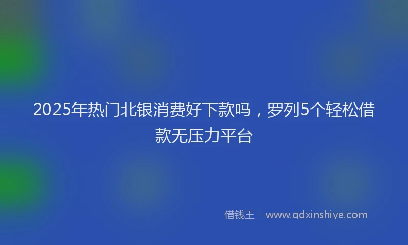 2025年热门北银消费好下款吗，罗列5个轻松借款无压力平台