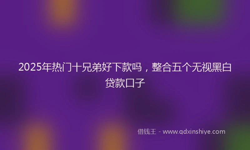 2025年热门十兄弟好下款吗，整合五个无视黑白贷款口子