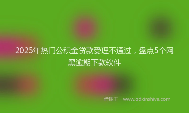 2025年热门公积金贷款受理不通过，盘点5个网黑逾期下款软件