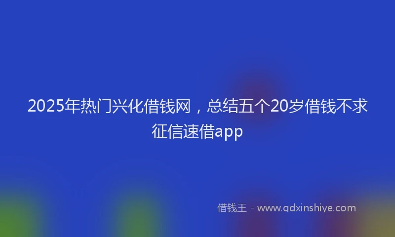 2025年热门兴化借钱网，总结五个20岁借钱不求征信速借app