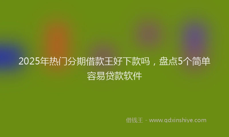 2025年热门分期借款王好下款吗，盘点5个简单容易贷款软件