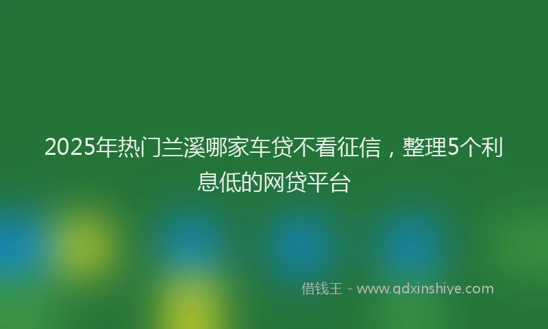 2025年热门兰溪哪家车贷不看征信，整理5个利息低的网贷平台