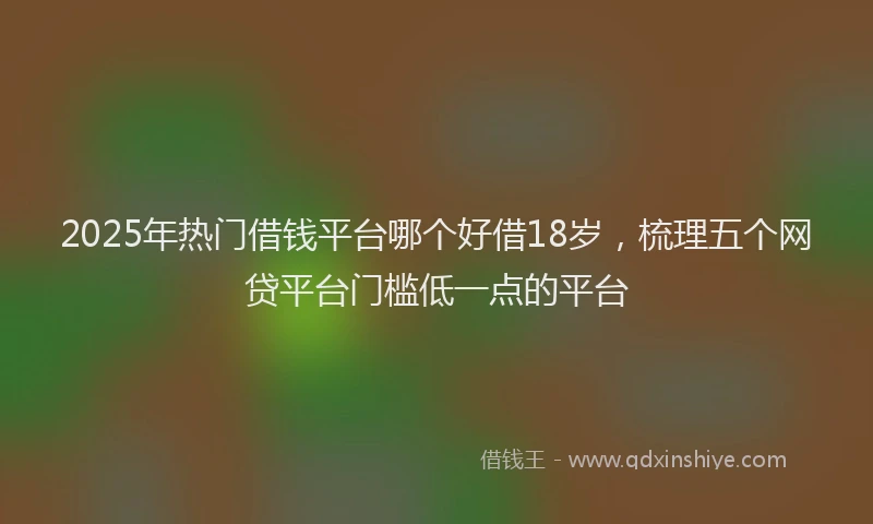 2025年热门借钱平台哪个好借18岁，梳理五个网贷平台门槛低一点的平台