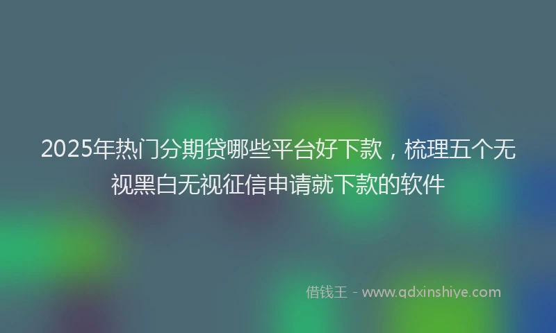 2025年热门分期贷哪些平台好下款，梳理五个无视黑白无视征信申请就下款的软件