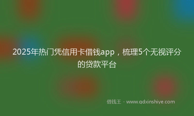 2025年热门凭信用卡借钱app，梳理5个无视评分的贷款平台