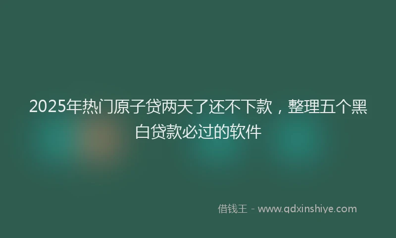 2025年热门原子贷两天了还不下款，整理五个黑白贷款必过的软件
