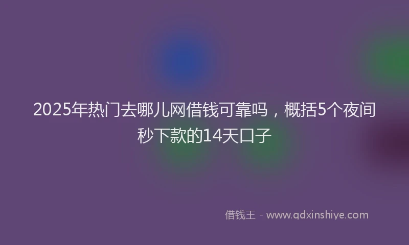2025年热门去哪儿网借钱可靠吗，概括5个夜间秒下款的14天口子