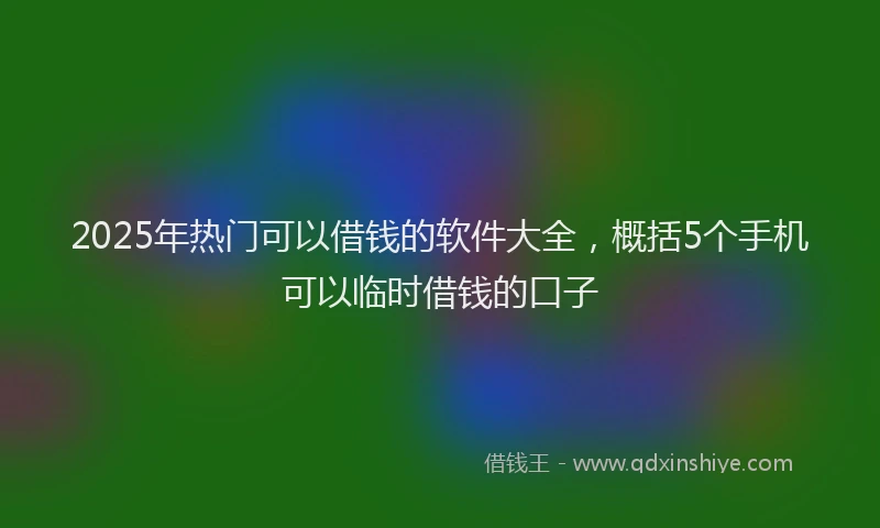 2025年热门可以借钱的软件大全，概括5个手机可以临时借钱的口子