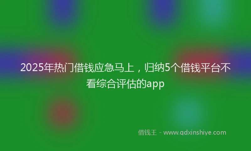 2025年热门借钱应急马上，归纳5个借钱平台不看综合评估的app