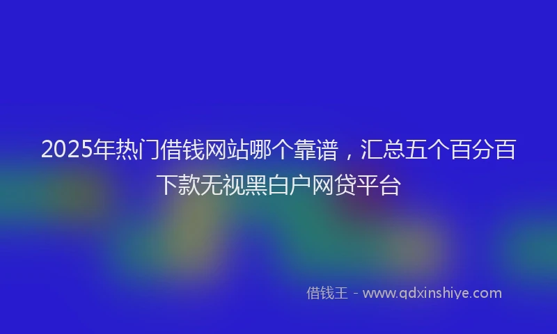 2025年热门借钱网站哪个靠谱，汇总五个百分百下款无视黑白户网贷平台