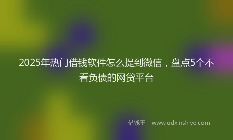 2025年热门借钱软件怎么提到微信，盘点5个不看负债的网贷平台