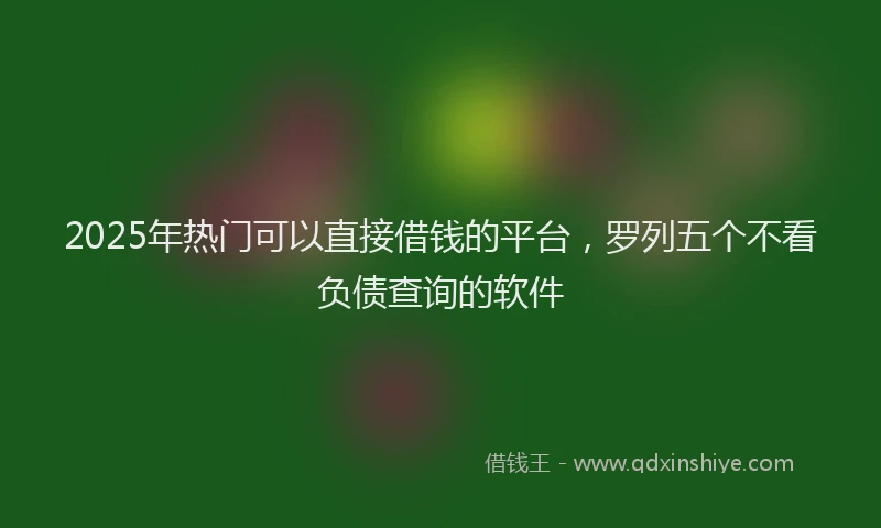 2025年热门可以直接借钱的平台，罗列五个不看负债查询的软件