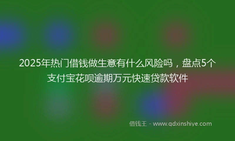 2025年热门借钱做生意有什么风险吗，盘点5个支付宝花呗逾期万元快速贷款软件