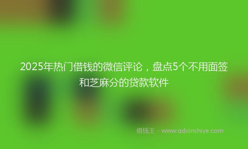 2025年热门借钱的微信评论，盘点5个不用面签和芝麻分的贷款软件