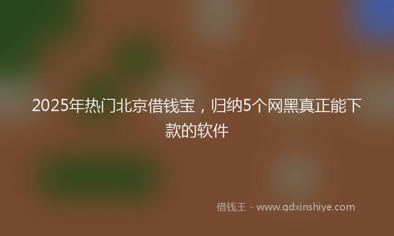 2025年热门北京借钱宝，归纳5个网黑真正能下款的软件