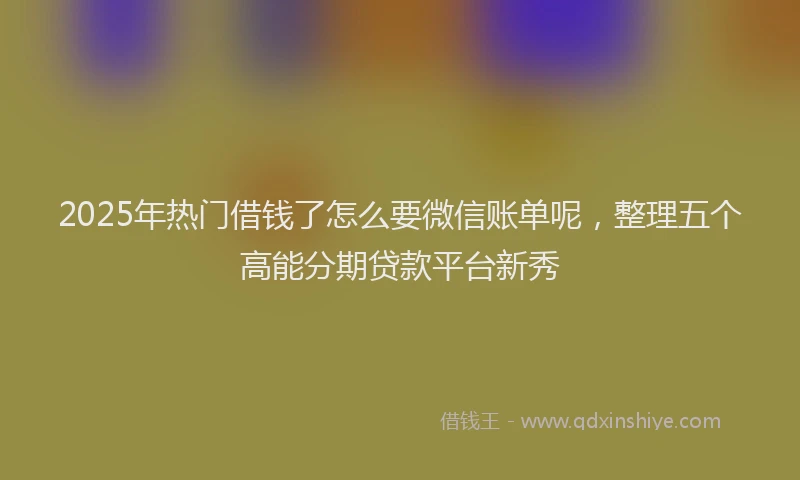 2025年热门借钱了怎么要微信账单呢，整理五个高能分期贷款平台新秀
