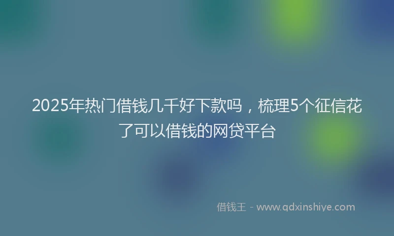 2025年热门借钱几千好下款吗，梳理5个征信花了可以借钱的网贷平台
