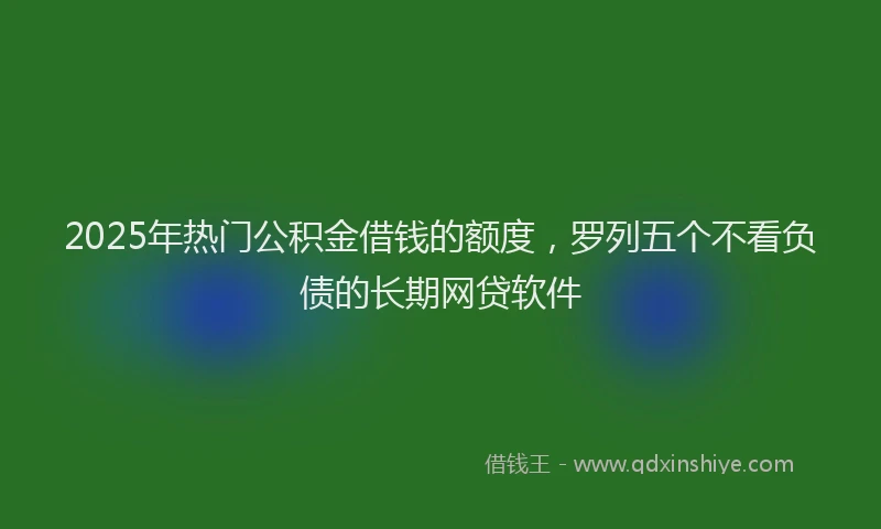 2025年热门公积金借钱的额度，罗列五个不看负债的长期网贷软件