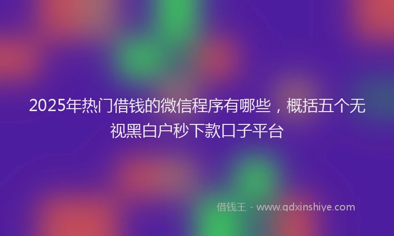 2025年热门借钱的微信程序有哪些，概括五个无视黑白户秒下款口子平台