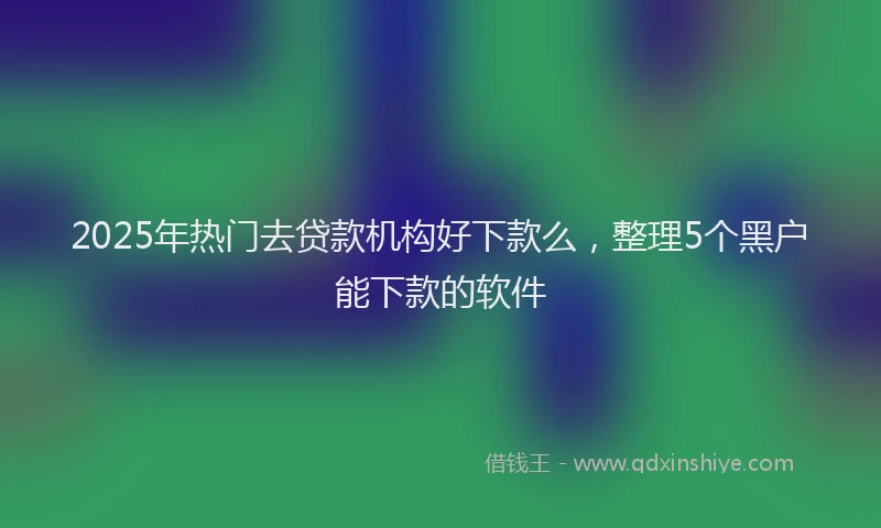 2025年热门去贷款机构好下款么，整理5个黑户能下款的软件