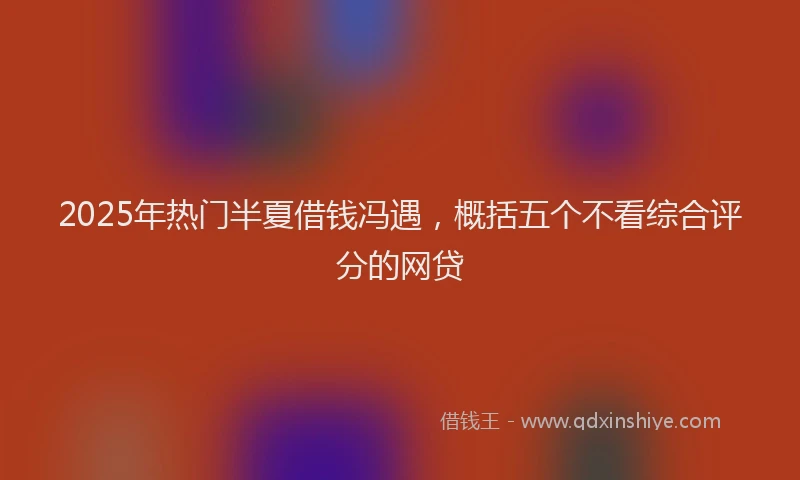 2025年热门半夏借钱冯遇，概括五个不看综合评分的网贷
