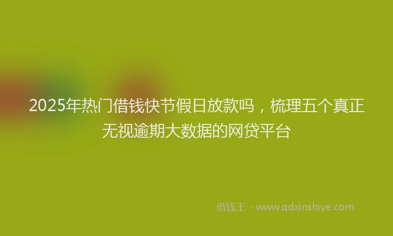 2025年热门借钱快节假日放款吗，梳理五个真正无视逾期大数据的网贷平台