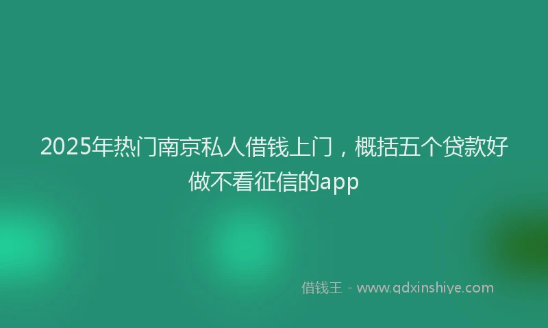 2025年热门南京私人借钱上门，概括五个贷款好做不看征信的app