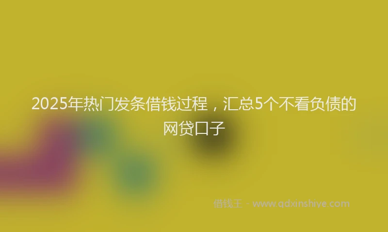 2025年热门发条借钱过程，汇总5个不看负债的网贷口子