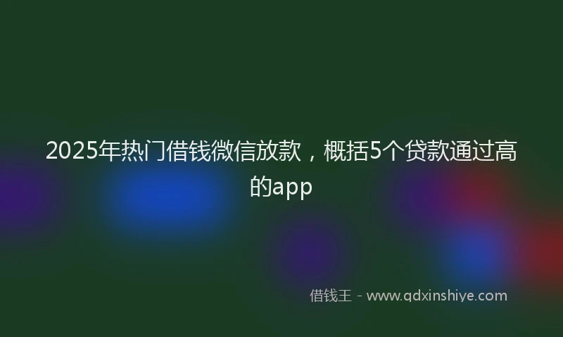 2025年热门借钱微信放款，概括5个贷款通过高的app