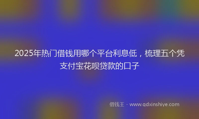 2025年热门借钱用哪个平台利息低，梳理五个凭支付宝花呗贷款的口子