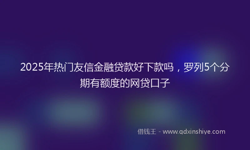 2025年热门友信金融贷款好下款吗，罗列5个分期有额度的网贷口子