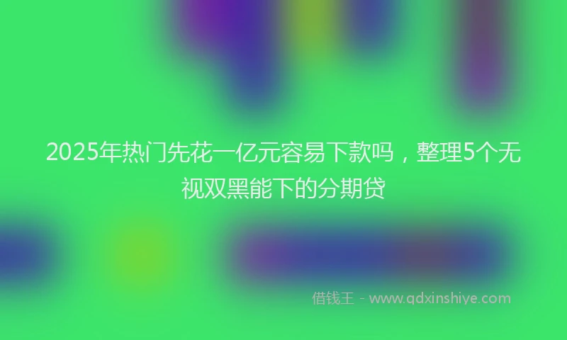 2025年热门先花一亿元容易下款吗，整理5个无视双黑能下的分期贷